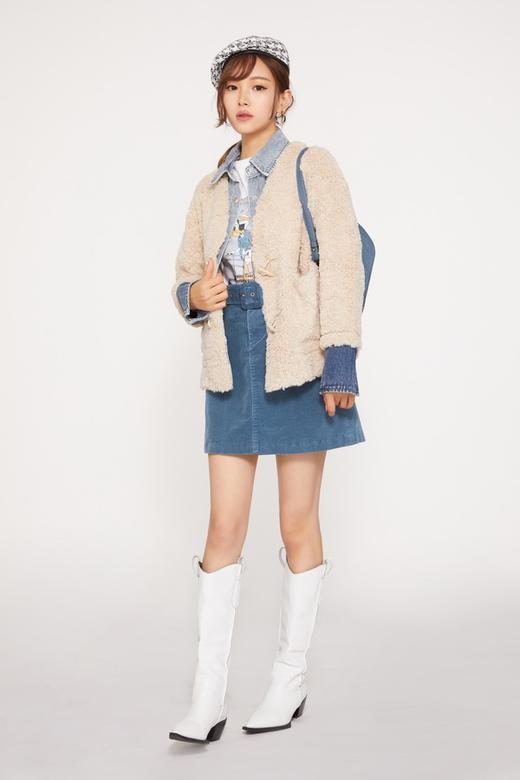 HAYES 毛绒牛仔拼接夹克 10073 商品图1