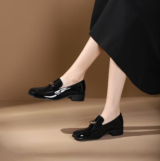 westory2024春季新款休闲厚底厚底低平跟超轻方头百搭乐福鞋S24AM57051 商品图5