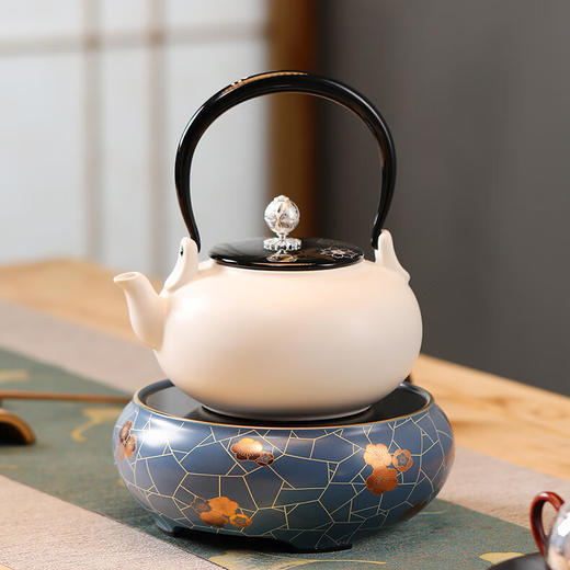 厂家直发 龙隐斋电陶炉煮茶专用家用小型功夫茶具电茶炉智能静音可定时烧水煮茶炉 蓝地冰梅 商品图5