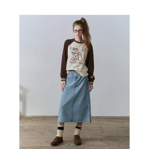 TeenieWeenie小熊简约牛仔半身裙女春季短裙TTWJ241201T 商品图2