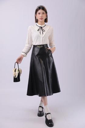 33GAZ060365#皮革半身裙