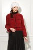 ANSUABEL 红色颗粒感毛绒外套 10848 商品缩略图0