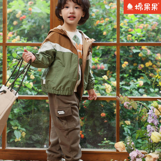 棉果果专柜同款春季新品男童纯棉内里连帽外套M112100424048 商品图2