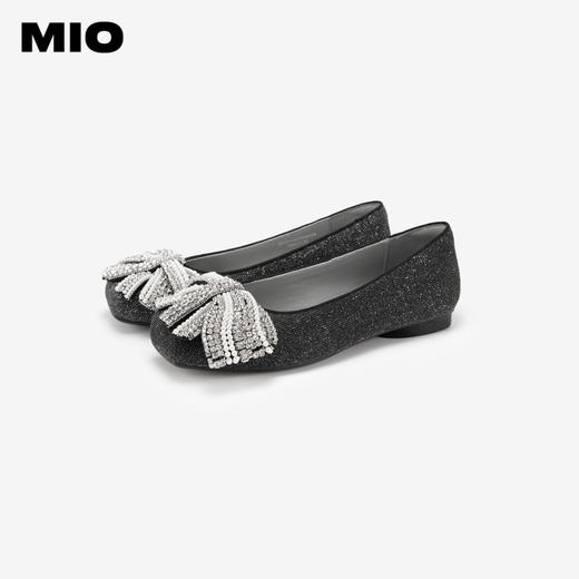MIO米奥春季复古方头低跟浅口单鞋蝴蝶钻饰甜美小单鞋女鞋M241433703 商品图3