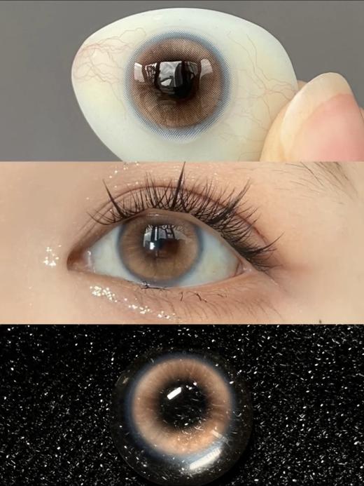 Loveiikira艾吉拉·半年抛  花语  14.2  上眼嘎嘎水灵！荔枝粉棕内圈+奶蓝外边边，妥妥的奶油油画风浪漫美学！ 国产0-1000度<一副两片> 商品图2