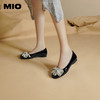 MIO米奥春季复古方头低跟浅口单鞋蝴蝶钻饰甜美小单鞋女鞋M241433703 商品缩略图0