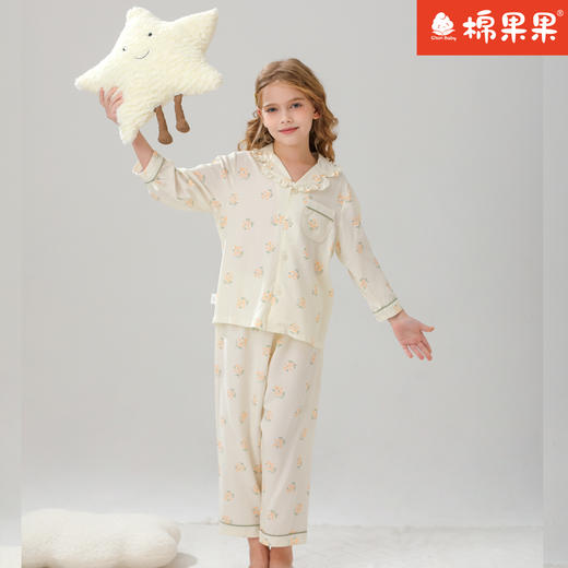 棉果果专柜同款春季新品内衣家居女宝5A抗菌抗菌梭织对开家居服M121304424748 商品图2