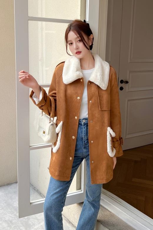 LNNNS 韩系复古皮毛一体麂皮夹克外套 17715 商品图0