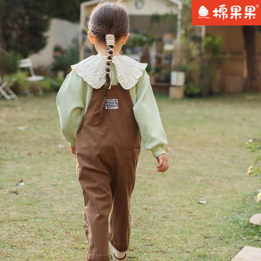 棉果果专柜同款春季新品男童女童斜纹水洗棉背带裤M112204224069 商品图2