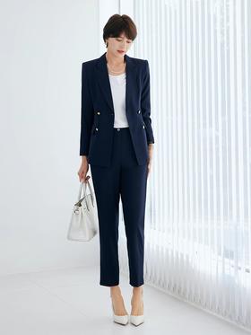 秋冬新款商务律师西装套装藏青色工作服