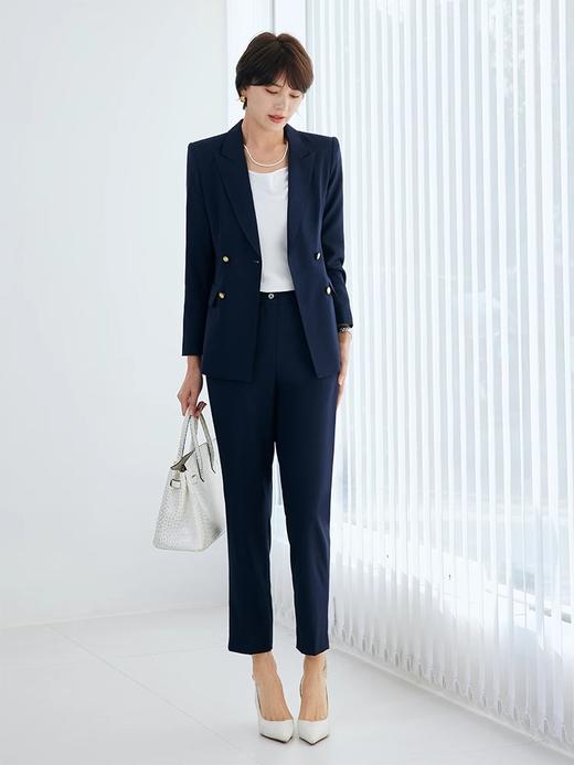 秋冬新款商务律师西装套装藏青色工作服 商品图0