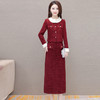 通勤时尚，春款洋气小香风短款外套长款裙子时髦红色两件套裙QYM-XQD-19A905-L 商品缩略图0