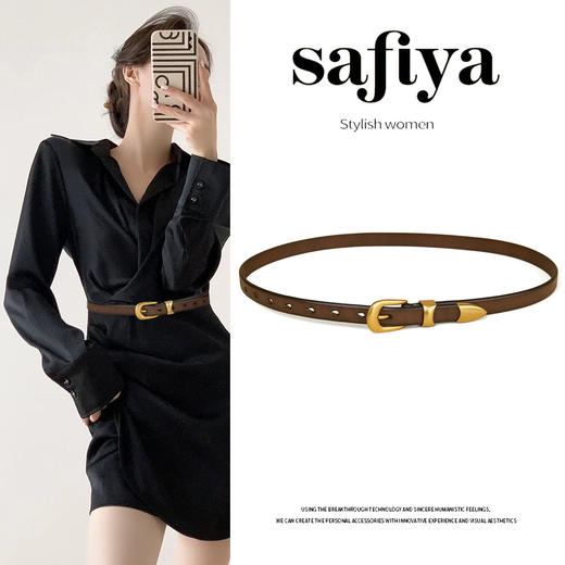 Safiya/索菲娅2024新品女士真皮细腰带 SF500093Y 商品图9