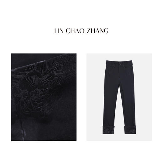 清仓捡漏LINCHAOZHANG【过年战袍】LIN CHAO ZHANG 【芍药提花】加绒裤 商品图1