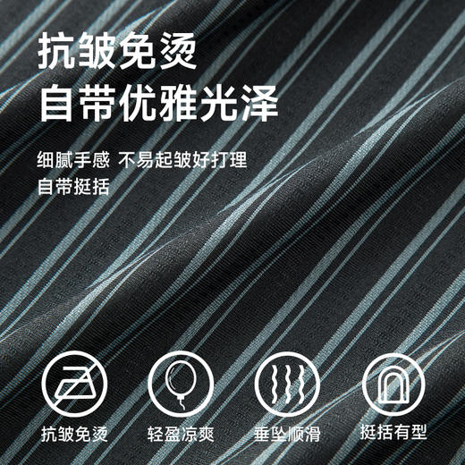 【弹力无痕】【新款DDY】大依优型大码竖条纹长袖衬衫加肥加大男装弹力免烫大号大码衬衣男士胖子上衣 商品图1