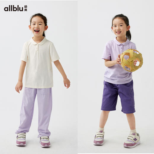 【春Vol.2】幼岚「宣纸速干」柔软亲肤小青果领短袖T恤24春季新款儿童女童T恤ZY 商品图2