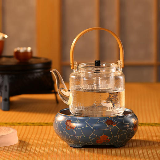 厂家直发 龙隐斋电陶炉煮茶专用家用小型功夫茶具电茶炉智能静音可定时烧水煮茶炉 蓝地冰梅 商品图7