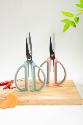 🥰【KEYIOW多功能家用剪刀2把】💥食品级PP+铬钢打造趁手剪刀，🔔修剪不费劲，撞色蓝灰食品级🧸PP手柄防滑易握，🥬升级内侧防滑纹理 油手不滑剪❤️