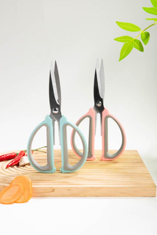 🥰【KEYIOW多功能家用剪刀2把】💥食品级PP+铬钢打造趁手剪刀，🔔修剪不费劲，撞色蓝灰食品级🧸PP手柄防滑易握，🥬升级内侧防滑纹理 油手不滑剪❤️ 商品图0