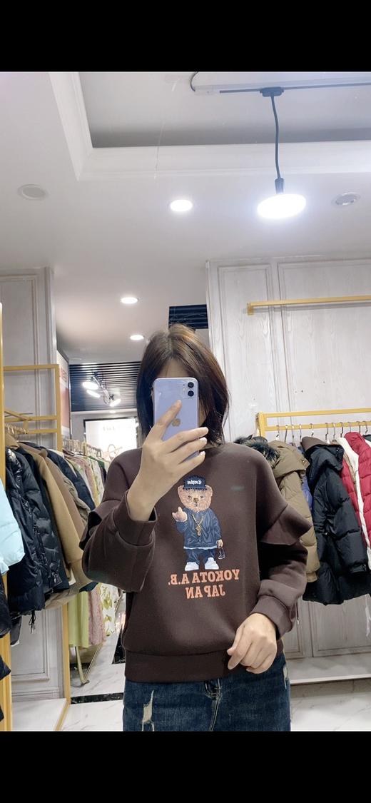 A7091       韩版气质减龄百搭圆领印花太空棉卫衣（特价不退换） 商品图1