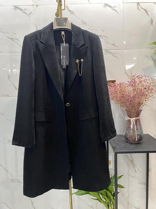 A7093         洋气气质西装领修身显瘦百搭中长款风衣外套 商品图5