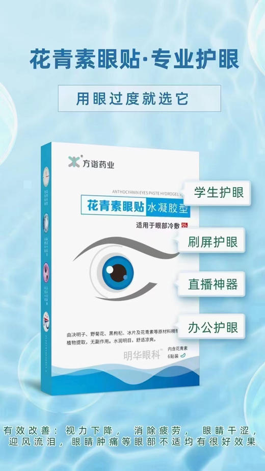 明华眼科医院同款眼贴／方诣药业医用级冷敷降温眼贴 商品图1