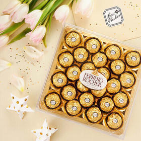 费列罗FERRERO 榛果巧克力礼盒24粒装 赠蔬菜饼干 零食