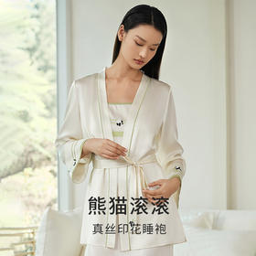 金三塔19姆米重磅真丝睡袍/吊带裙女100%桑蚕丝舒适印花家居服新品   YSFEA101/YSFEA305