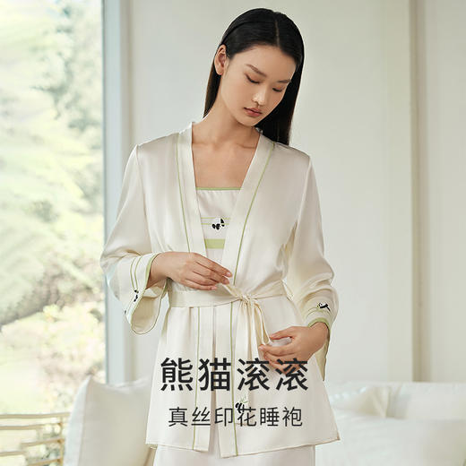 金三塔19姆米重磅真丝睡袍/吊带裙女100%桑蚕丝舒适印花家居服新品   YSFEA101/YSFEA305 商品图0