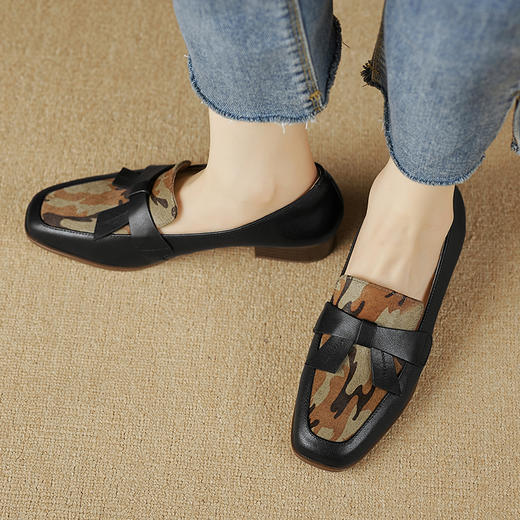 春季新款，乱搭色马毛牛皮舒适乐福鞋小皮鞋女单鞋XHD-D2402 商品图12
