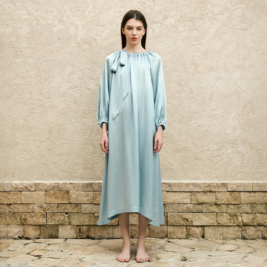 Solo seta22姆米重磅真丝连衣睡裙女款桑蚕丝家居服2025纯色 商品图4