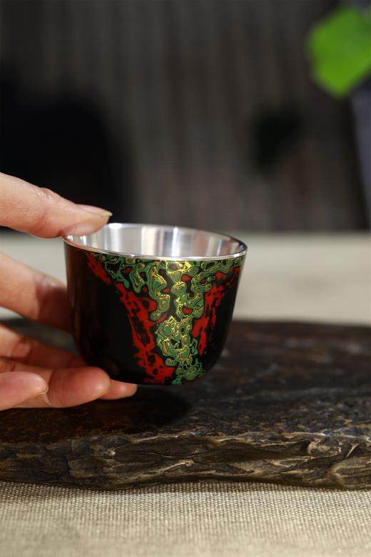 大漆银杯°直口杯（漆纹随机） 商品图7