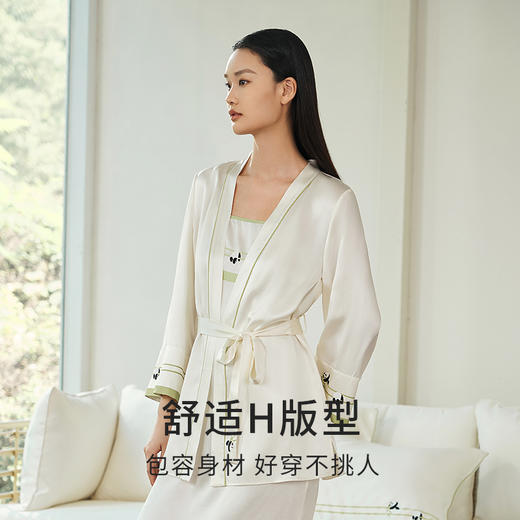 金三塔19姆米重磅真丝睡袍/吊带裙女100%桑蚕丝舒适印花家居服新品   YSFEA101/YSFEA305 商品图3