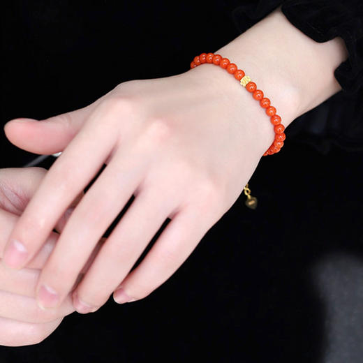 隽秀 国潮赤玉南红玛瑙本命年手链 可调节  水润油亮 匠心之作 商品图3