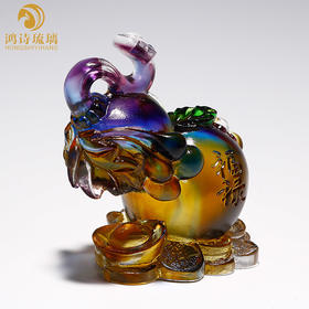 【样品特惠5.5折，无原包装仅1件，无货退款】琉璃天然葫芦工艺品摆件玄关中式家居客厅电视柜饰品乔迁新居礼品【不支持补差，非质量问题不退不换】S