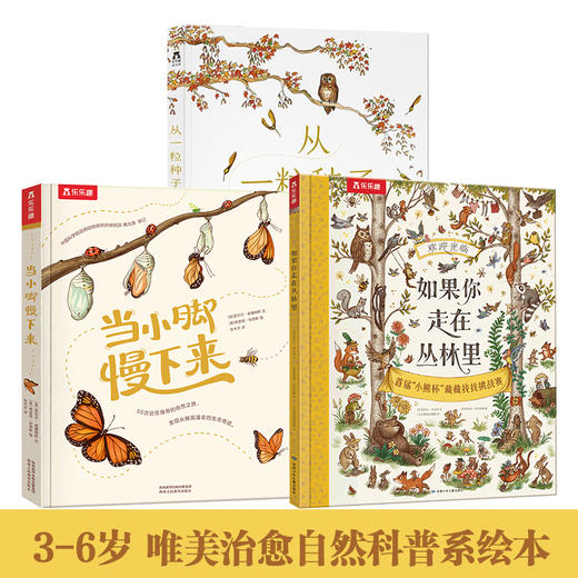 【丹妈】乐乐趣-治愈自然系科普绘本: 当小脚慢下来+如果你走在从林里+从一粒种子开始 商品图0