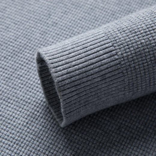 【华夫格含羊毛】罗蒙秋冬肌理感polo衫男长袖针织衫男休闲百搭毛衣男t恤 商品图9