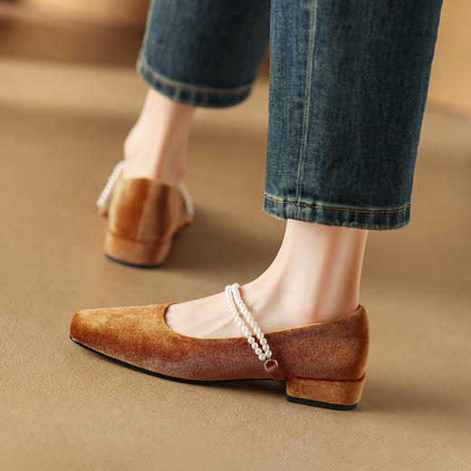 复古优雅，丝绒复古玛丽珍单鞋DQ1920 商品图5