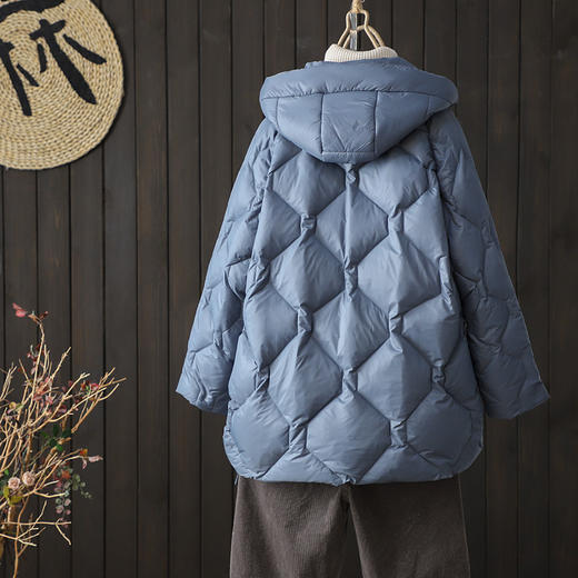 福利款~丁摩 中长款轻薄羽绒服白鸭绒外套WYC014 商品图3