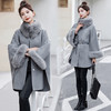 双面羊毛大衣，秋冬新款时尚气质高级感斗篷狐狸毛领羊毛呢外套HR-MLYF2379 商品缩略图0