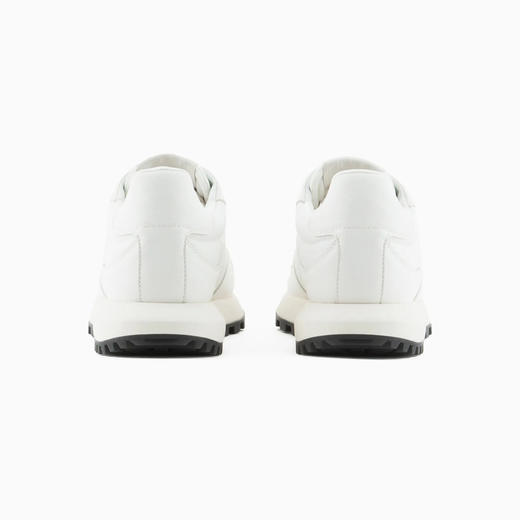 EMPORIO ARMANI 阿玛尼 男士再生尼龙老鹰徽标休闲运动鞋 米色 X4X630 XN877 M801 商品图2