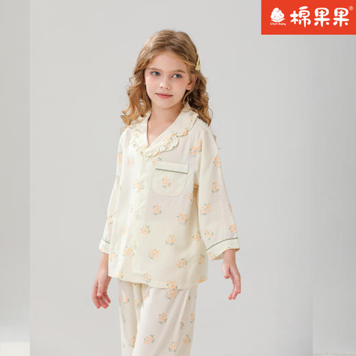 棉果果专柜同款春季新品内衣家居女宝5A抗菌抗菌梭织对开家居服M121304424740 商品图1