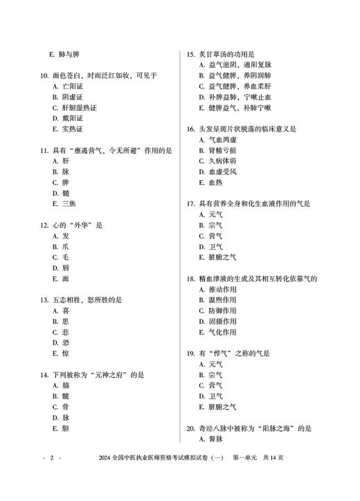 协和医考2024全国中医执业医师资格考试模拟试卷 中医执业医师资格考试专家组编 全真模拟题 中国协和医科大学出版社9787567922723 商品图3