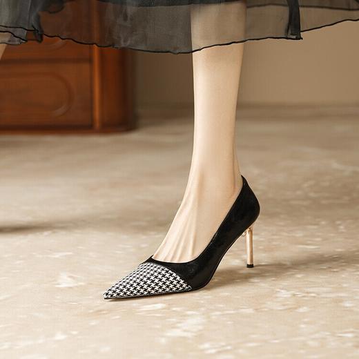 细跟拼色小香风单鞋，气质名媛风高跟鞋AK&3468 商品图1