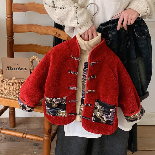 【YW】无忧购儿童韩版年服夹棉加厚保暖国潮风上衣5238（截单后7天发货)25年清仓捡漏 商品图0