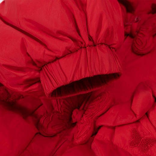 贝贝怡女童拜年服羽绒服保暖儿童新年外套大红新款时尚冬装童装ZB4CS011 商品图4