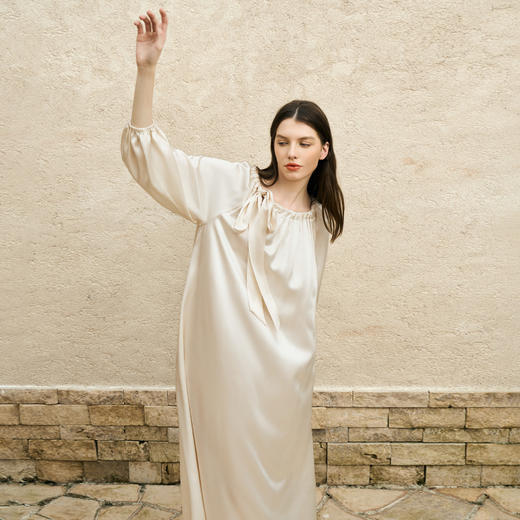 Solo seta22姆米重磅真丝连衣睡裙女款桑蚕丝家居服2025纯色 商品图2