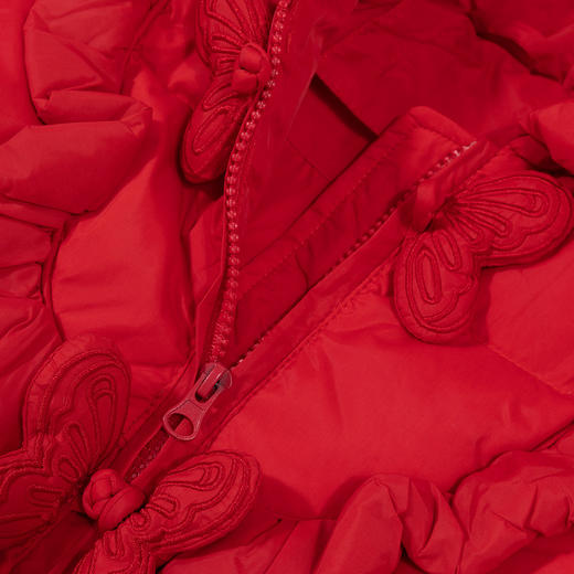 贝贝怡女童拜年服羽绒服保暖儿童新年外套大红新款时尚冬装童装ZB4CS011 商品图3