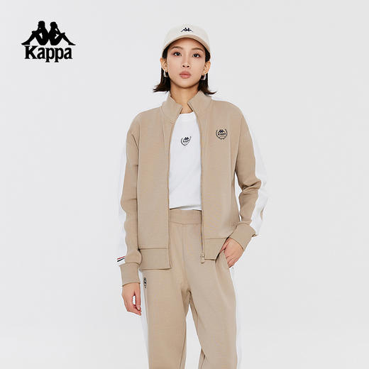 Kappa卡帕复古开衫2024新款女运动卫衣撞色休闲长袖外套K0E22WK01 商品图1