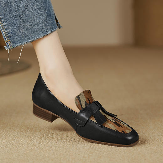 春季新款，乱搭色马毛牛皮舒适乐福鞋小皮鞋女单鞋XHD-D2402 商品图8